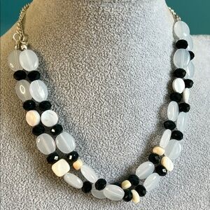 Green and White MOP Shell Beaded Necklace